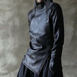 Faux Vegan Leather Cozy Sweatshirt